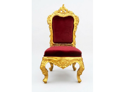 Chaise Trône Fauteuil Ensemble Salle à manger Designer Bois Style antique Rococo Baroque