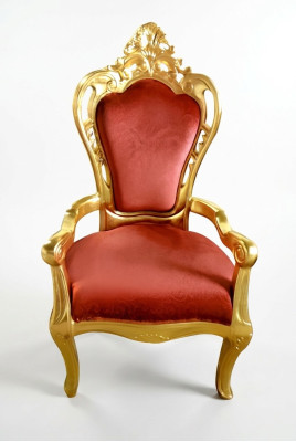 Chaise Trône Fauteuil Ensemble Salle à manger Designer Bois Style antique Baroque Rococo Roi