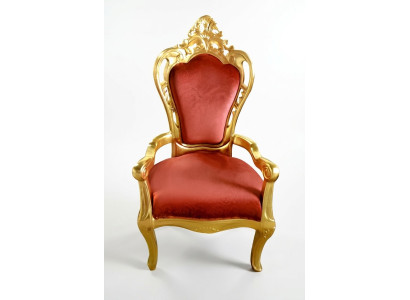 Chaise Trône Fauteuil Ensemble Salle à manger Designer Bois Style antique Baroque Rococo Roi