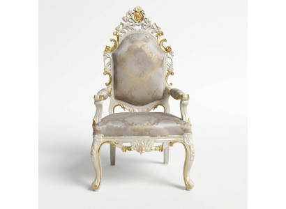Chaise Trône Fauteuil Ensemble Salle à manger Bois Designer Style antique Baroque Rococo