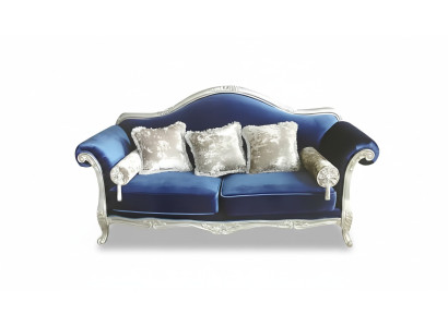 Canapé royal à deux places en velours rembourré dans le style antique Chesterfield