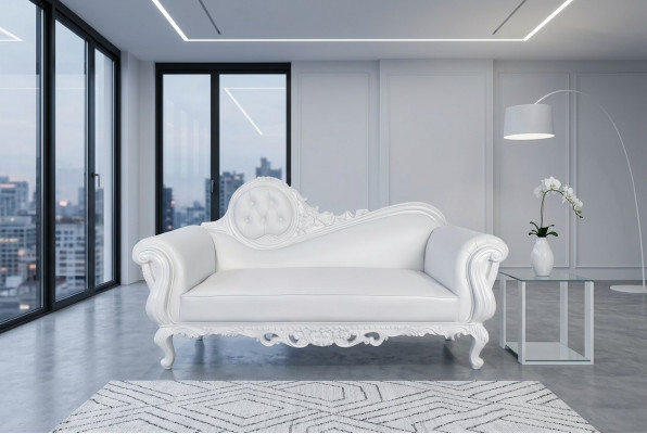 Trône de chaise longue royal en velours style antique Chesterfield.