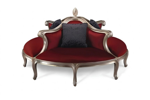 Canapé rond Rembourrage de canapé Rembourrage Chesterfield Velours 4 places Style ancien