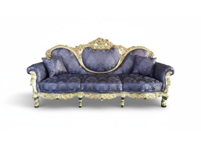 Canapé de trône Reine Revêtement Velours 3 places Style antique Fauteuil Salon Chesterfield