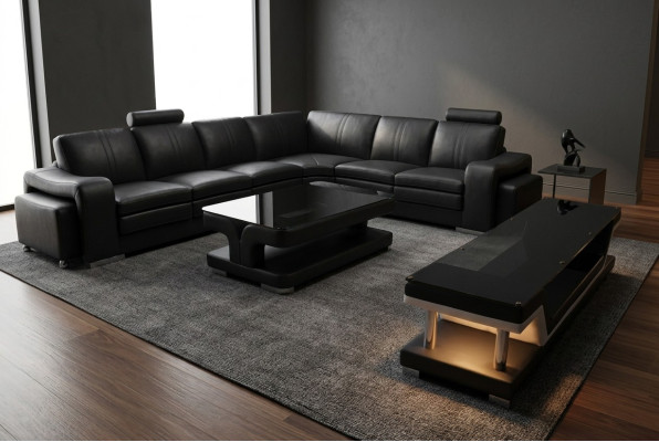 Canapé en cuir Canapé Modulable Coin Suite Canapé Design en L en A1109B Canapés Canapés