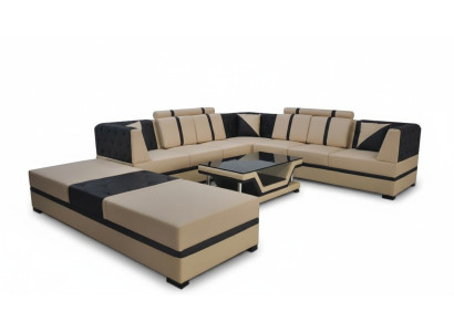 Canapé d'angle en cuir canapé tissu rembourrage Siège Salon Paysage Design moderne Meuble