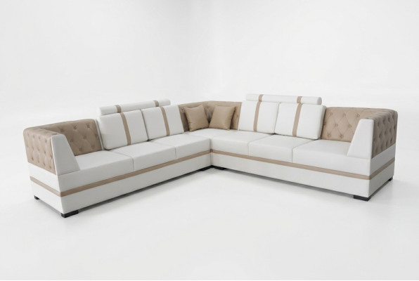 Canapé en cuir canapé paysage d'angle moderne de suite de coin de conception de sofa A1128