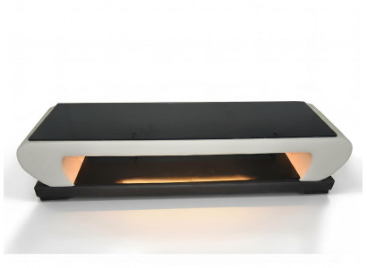 Meuble TV Buffet en Cuir Table de Designer Table en Verre TV Armoire Nouveau Moderne