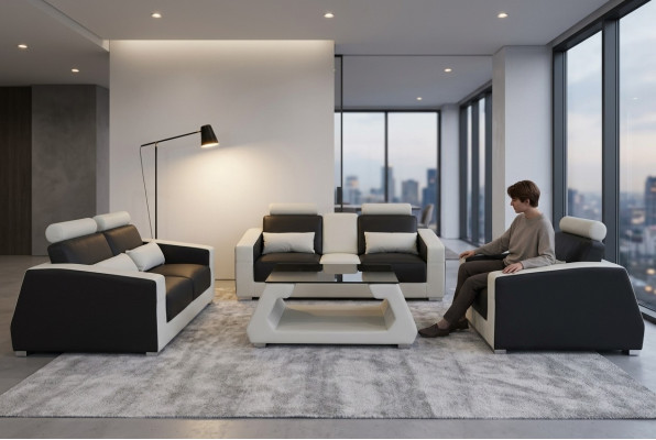 Rembourrage Canapé Canapés Sofas Ensemble de Canapés Design Sets 3+2+1 Fauteuil