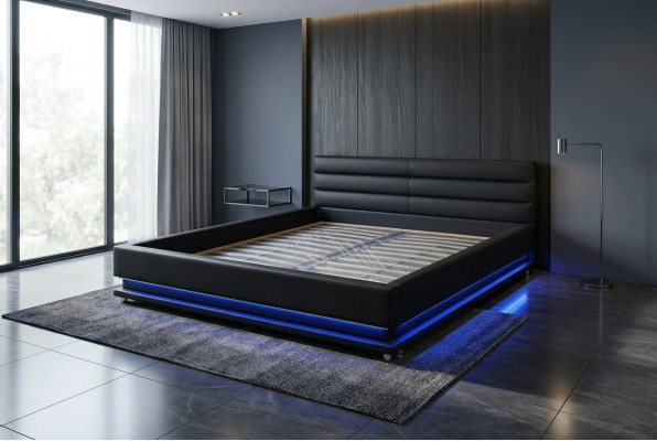 Design de luxe en cuir Lits rembourrés Lit double moderne 140/160/180/200