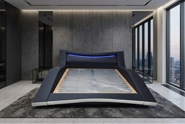 Luxe Conception en Cuir pour Lit Double d'Hôtel Rembourré, Lit Moderne de Mariage Cadre Neuf