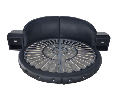Lit rond en cuir de luxe design rembourré lits doubles Lit rond moderne