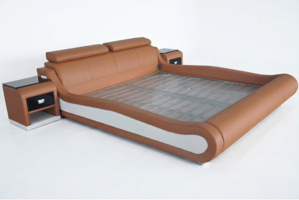 Design Lit de Luxe Rembourrage Mariage Hôtel Lits Modernes Cuir 140/160/180/200 cm