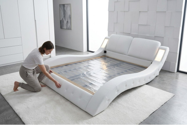 Design Luxe Literie Mariage Hôtel Lits Modernes en Cuir 140/160/180/200 LB8824