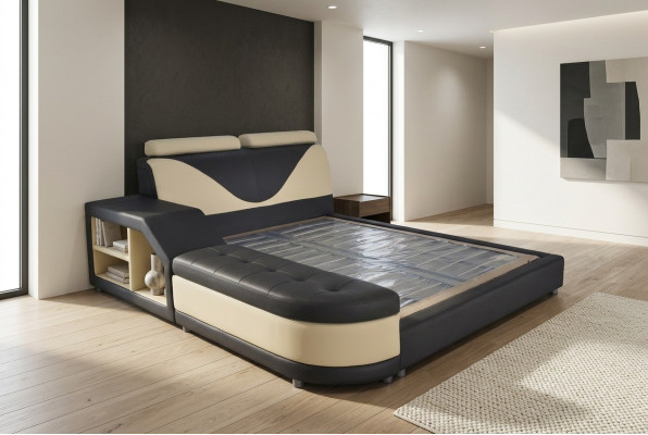 Conception Luxe Lit Rembourrage Mariage Hôtel Lits Modernes Cuir 140/160/180/200 cm