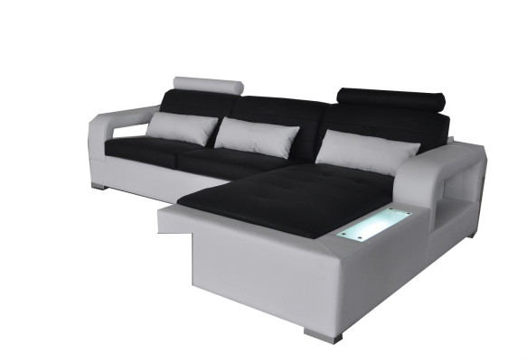 Canapé en cuir design moderne en forme de L pour salon meuble modulaire de canapé en cuir de salon
