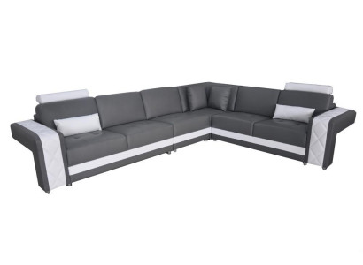 Canapé d'angle en cuir design moderne et décoratif en forme de L