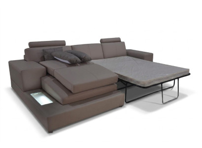 Canapé en cuir Ensemble de coins de paysage Design de suite d'angle Moderne Canapé en L-forme