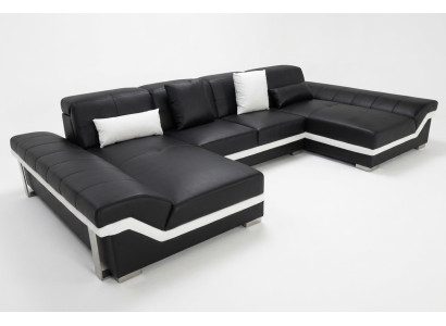 Canapé en cuir Canapé Paysage salon Suite d'angle Design Canapé moderne en forme de U K5007C