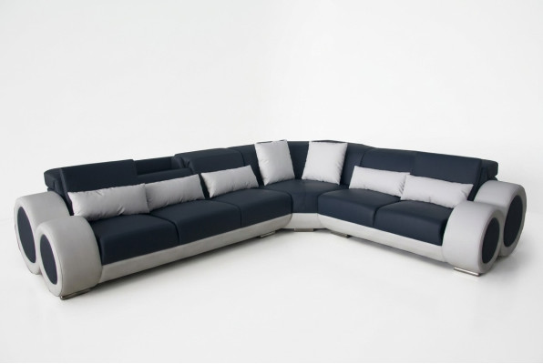 Canapé d'angle design Canapé rembourré en cuir Siège moderne Suite de canapés Canapés
