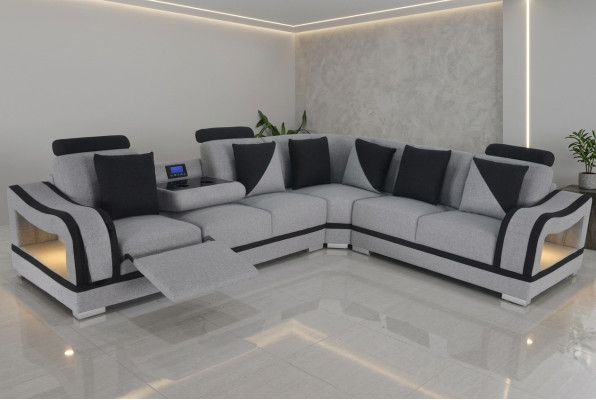 Canapé en cuir design moderne en forme de L