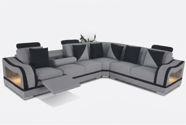 Canapé en cuir design moderne en forme de L