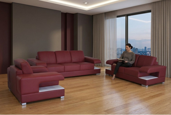 Canapé en cuir canapé Canapé Suite Design Moderne Ensemble de canapés 3+2+1 G8028D