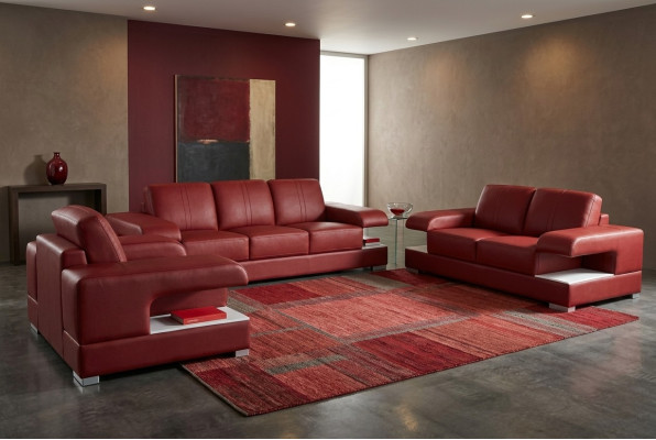 Canapé en cuir canapé Canapé Suite Design Moderne Ensemble de canapés 3+2+1 G8028D