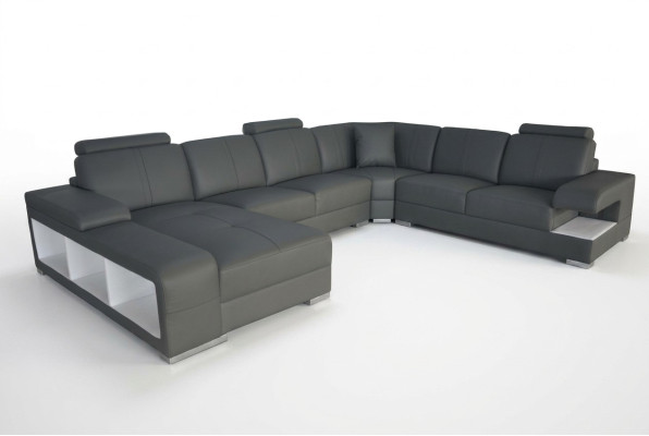 Canapé en cuir Canapé canapé paysager Suite Design Canapé d'angle moderne en forme de U neuf G8028