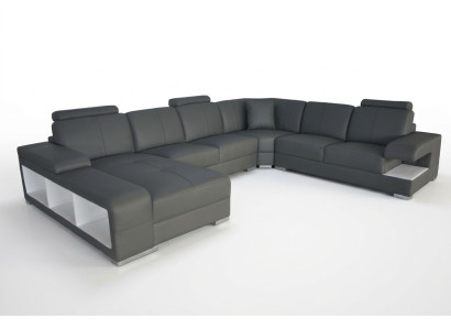 Canapé en cuir Canapé canapé paysager Suite Design Canapé d'angle moderne en forme de U neuf G8028