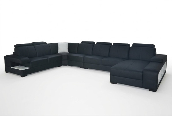 Cuir Canapé Revêtement Siège Design Moderne Canapé d'angle en U-forme Paysage de vie
