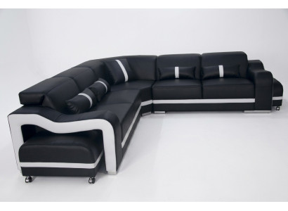 Canapé en cuir, canapé de salon, ensemble de salon, design moderne, canapé d'angle en forme de L
