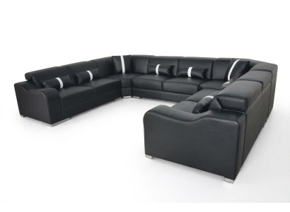 Cuir canapé Tapissier Siège Design Moderne Combinaison de coin Canapé en forme de U Paysage vivant