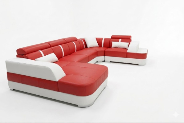 Conception Coin Canapé Siège en Cuir Tissu d'Ameublement Coin Suite Salon Canapés neufs Sofa