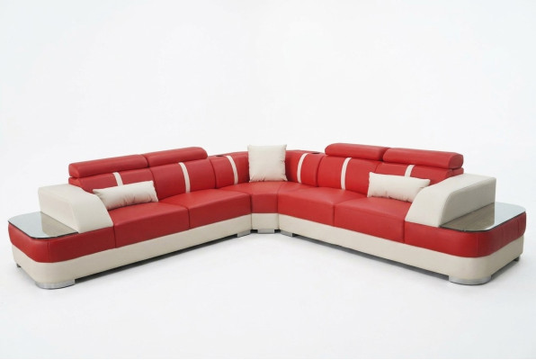 Canapé en cuir Salon Suite de vie Design Canapés d'angle modernes de luxe en forme de L G8026B