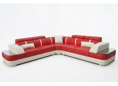 Canapé en cuir Salon Suite de vie Design Canapés d'angle modernes de luxe en forme de L G8026B