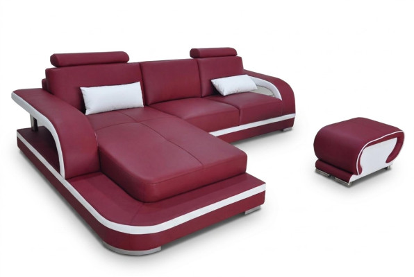 canapé d'angle en cuir suite sofas couches rembourrage living paysage luxe canapé d'angle