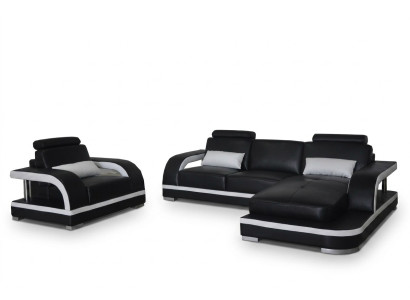 Canapé d'angle Revêtement Canapé Siège En Cuir Suite Fauteuil Forme en L Paysage de vie nouveau