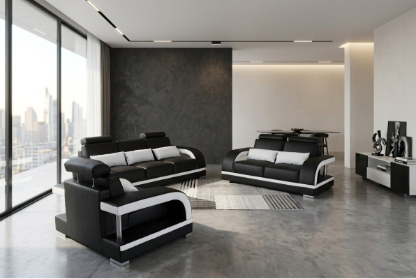 3+2+1 Suite Canapé en cuir Canapé Canapés Canapés Canapés Paysage vivant Luxe