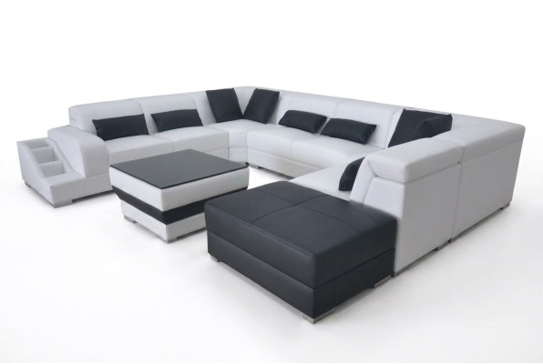Canapé d'angle en cuir Design Suite de salon d'angle Moderne Canapé U-Shape G8008 Sofas
