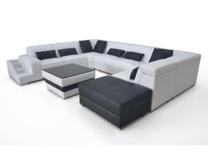 Canapé d'angle en cuir Design Suite de salon d'angle Moderne Canapé U-Shape G8008 Sofas