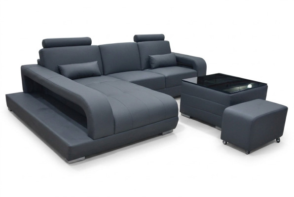 Canapé d'angle XXL en cuir Living paysage Suite Design Moderne Canapé en forme de L F3017C
