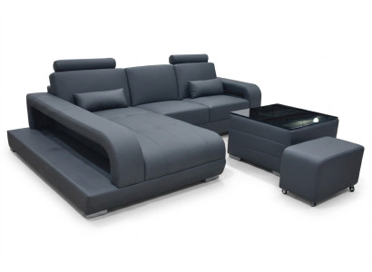 Canapé d'angle XXL en cuir Living paysage Suite Design Moderne Canapé en forme de L F3017C