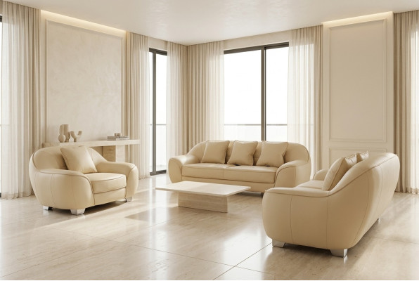 Canapé d'angle XXL Canapé d'angle Salon Design Moderne Ensemble de canapés 3+2+1 F3013