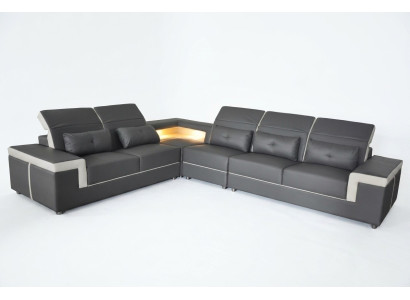 Canapé d'angle en cuir Canapés Canapé d'angle de salon Suite de luxe Canapés d'angle Upholstery Couch