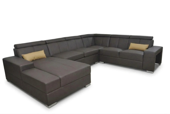 Coin Canapé en cuir moderne XXL Coin de vie Canapé en cuir Sofa Forme de U C4010 Table nouvelle