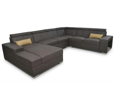 Coin Canapé en cuir moderne XXL Coin de vie Canapé en cuir Sofa Forme de U C4010 Table nouvelle