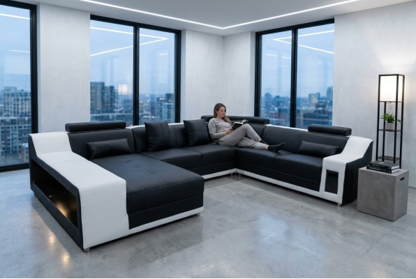 Canapé en cuir de salon de vie de paysage Upholstery Suite Corner Sofas Seat Sets nouveau