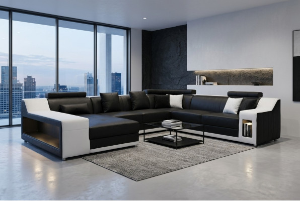 Canapé en cuir de salon de vie de paysage Upholstery Suite Corner Sofas Seat Sets nouveau