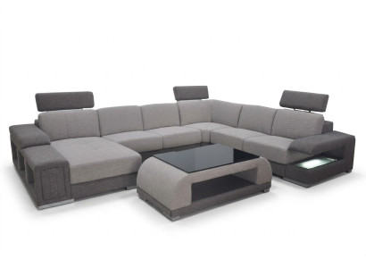 Canapé d'angle Eck Moderne XXL Canapé Salon textile Suite en forme de U B2015 Tissu